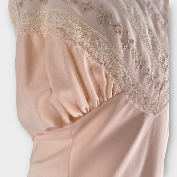 Gaymode JC Penneys Ivory Cream Lace Accent Gown Lingerie Slip Dress 38 - Picture 2 of 13